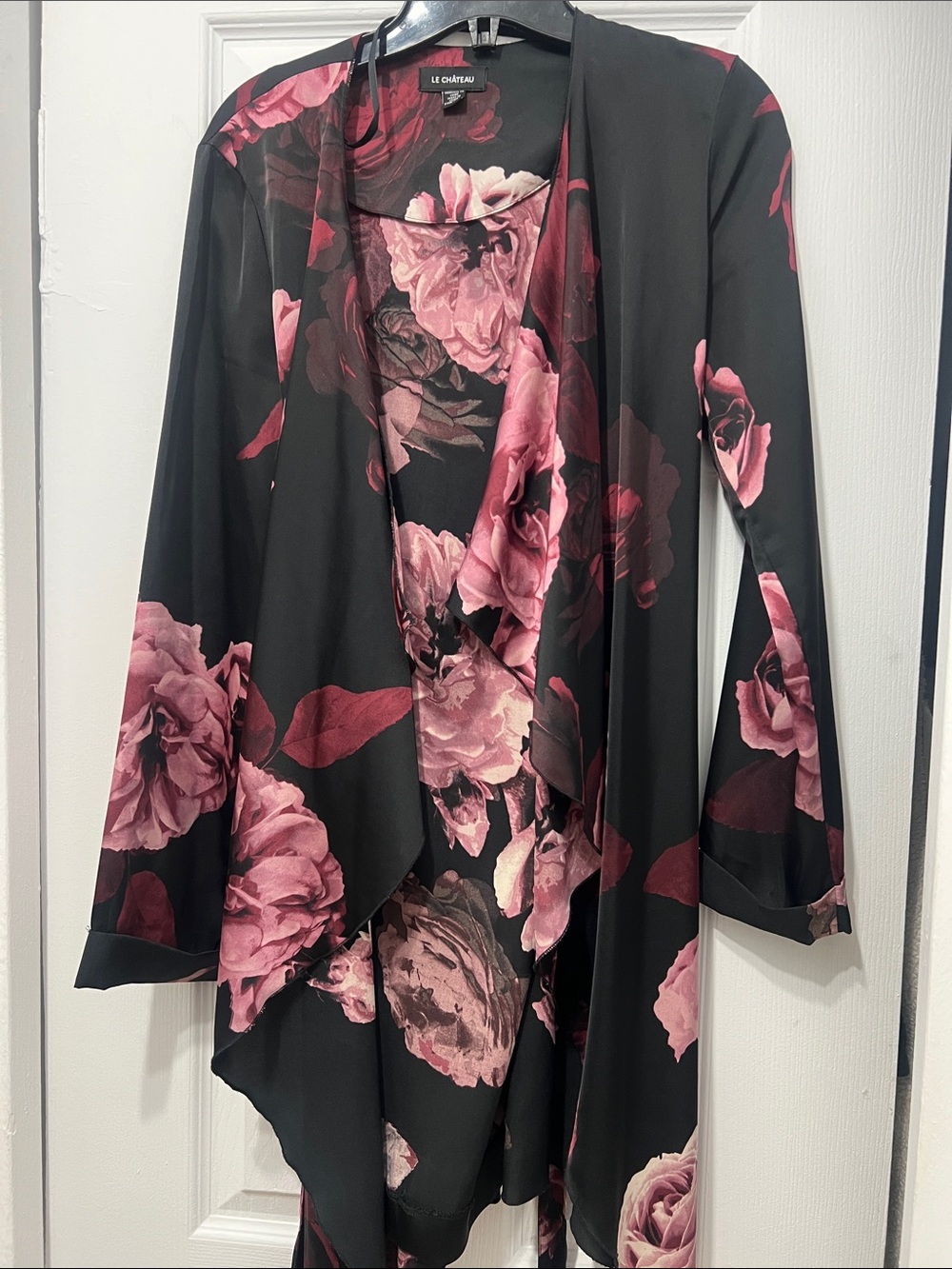 le chateau wrap vest with Pink Floral Print